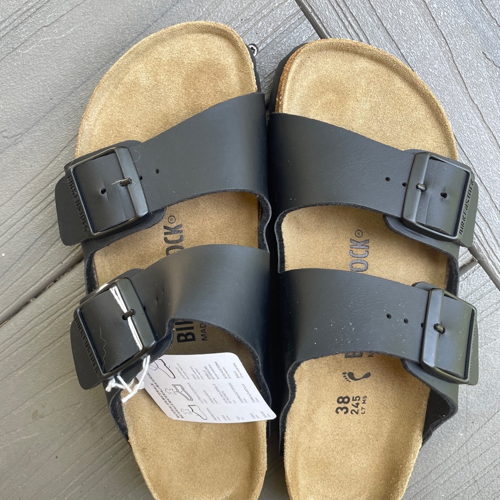 NEW Birkenstock Black Arizona Double-Strap Sandals